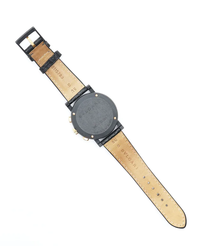 Bvlgari Carbon Gold Genève 38mm Ref BB38CLCH Full Set Watch in Gold Leather from A Retro Tale, photo 5 of 8