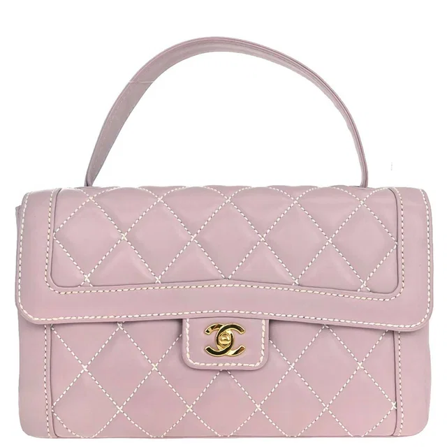 Chanel 2004-2005 Purple Calfskin Wild Stitch Handbag in Purple Calfskin from AMORE Vintage Tokyo