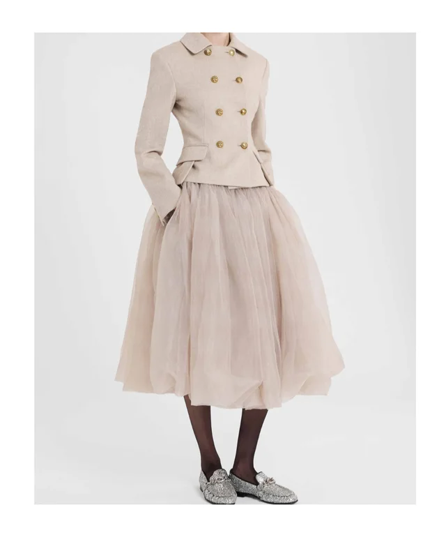 Ermanno Scervino Tailored double-breasted fitted jacket with heraldic buttons, photo 2 of 4 from SENSER