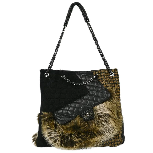 Chanel 2010-2011 Faux Fur Calfskin XL Tote Bag in Calfskin from AMORE Vintage Tokyo