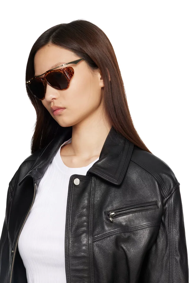Saint Laurent Brown & Gold SL M137 Amelia Sunglasses, photo 4 of 4 from SSENSE
