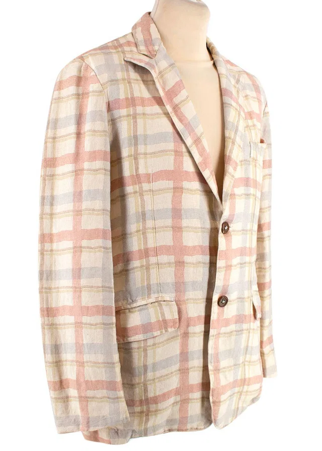 Etro Pastel Checked Linen Blazer from HEWI