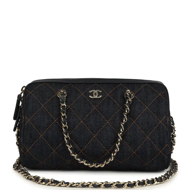 Chanel Mini Timeless Classic Barrel Bag in Blue Denim from Madison Avenue Couture