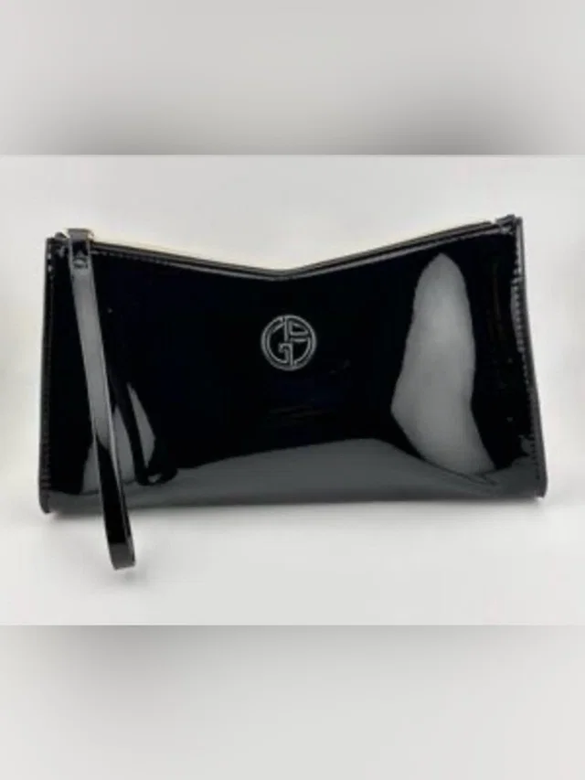 Giorgio Armani Beauty Black Patent Wristlet Cosmetic Pouch Nwt in black|silver|gray Patent leather from Poshmark