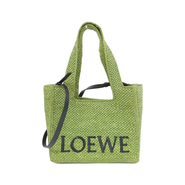 Loewe Font Tote Medium A685B61X01 Bag in 4100/GREEN Raffia from KOMEHYO