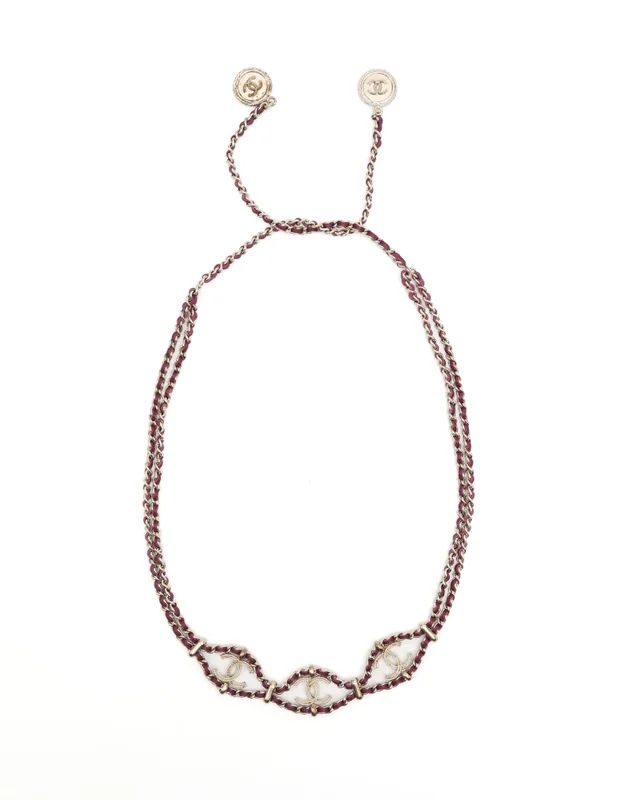 Chanel Coco Mark Necklace in Leather from A Retro Tale, photo 2 of 5