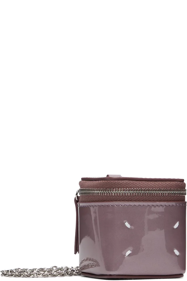 Maison Margiela Purple Mini Cube Chain Bag, photo 2 of 4 from SSENSE