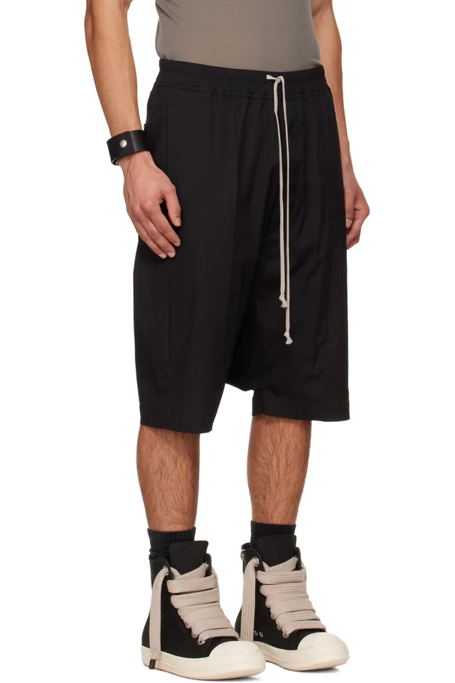 Rick Owens Black Temple Rick S Pods Shorts, photo 2 of 4 from SSENSE