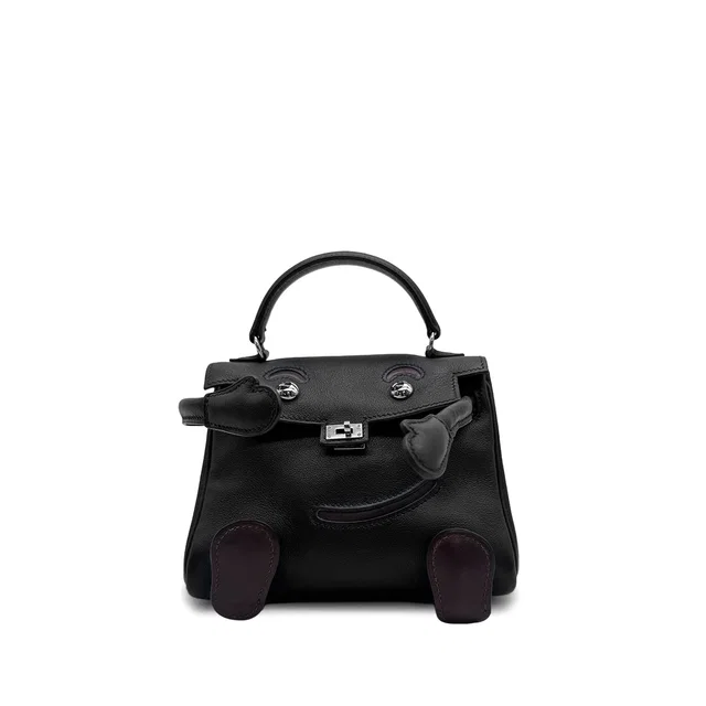 Hermès Kelly Doll Black Veau Gulliver Hand Bag 2000 Square D Palladium Hardware in Black Calfskin from Luxury Promise
