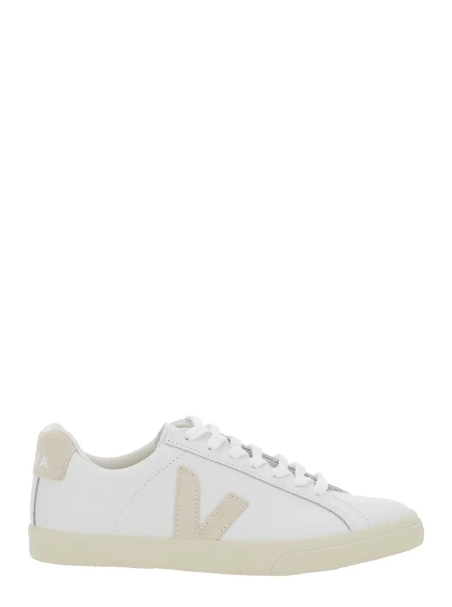 Low Sneakers 'Esplar' White with Logo Detail on the Side and Logo Lettering on the Heel in Unisex Leather in White, image 1 of 1 from Gaudenzi Boutique