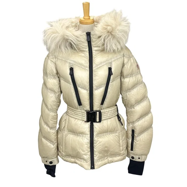 Moncler Down Jacket Bernin Nylon Beige in Beige Nylon from The Reluxe