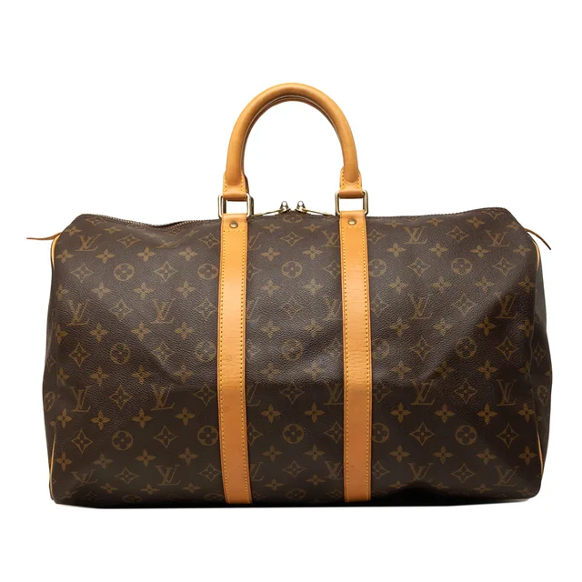 Brown Louis Vuitton Monogram Keepall 45 Travel Bag in Brown Coated canvas from Designer Revival, photo 1 of 1
