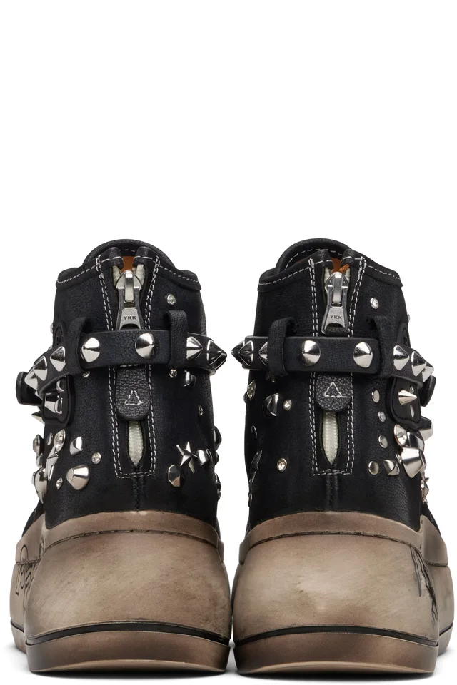 R13 Black Kurt High Top Sneakers, photo 2 of 4 from SSENSE