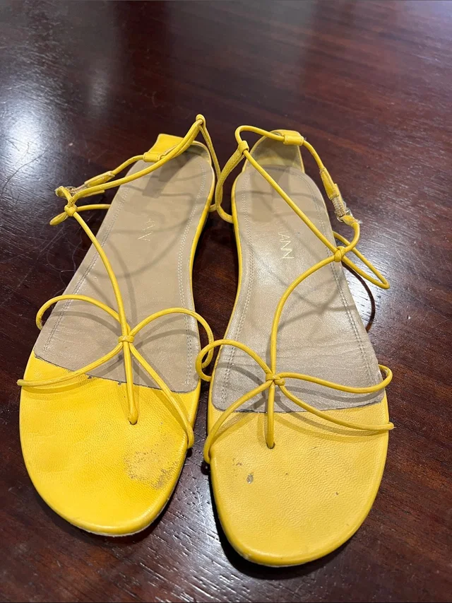 Zimmermann Lace-Up Flat Sandals in yellow from Poshmark