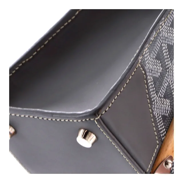 Goyard Structured Saigon Top Handle Bag Coated Canvas with Leather Mini in gray Coated canvas from Rebag, photo 6 of 7