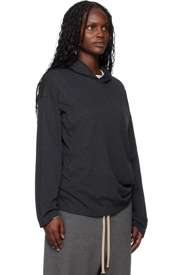 Fear of God ESSENTIALS Gray Holiday Embroidered Classic Fit Long Sleeve Hoodie, photo 2 of 4 from SSENSE