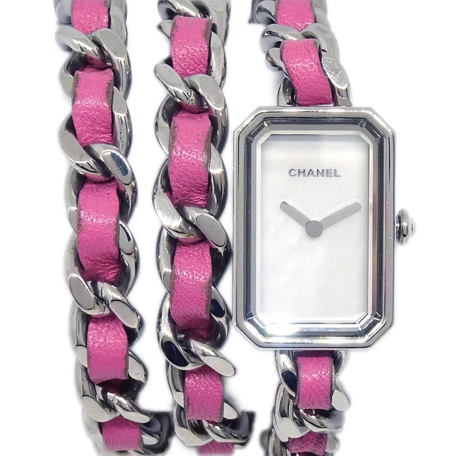 Chanel H4557 Premiere Rock Pop Quartz Watch Silver SS in Silver Leather from AMORE Vintage Tokyo