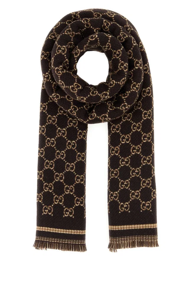Gucci Stenmix Scarf — Black Exterior: Wool Scarfs in Black Wool from HEWI