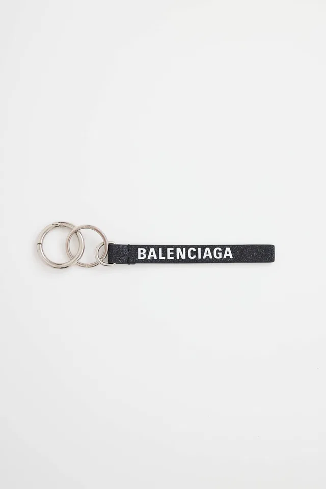 Balenciaga Glitter Logo Keychain in Leather from VSP Consignment