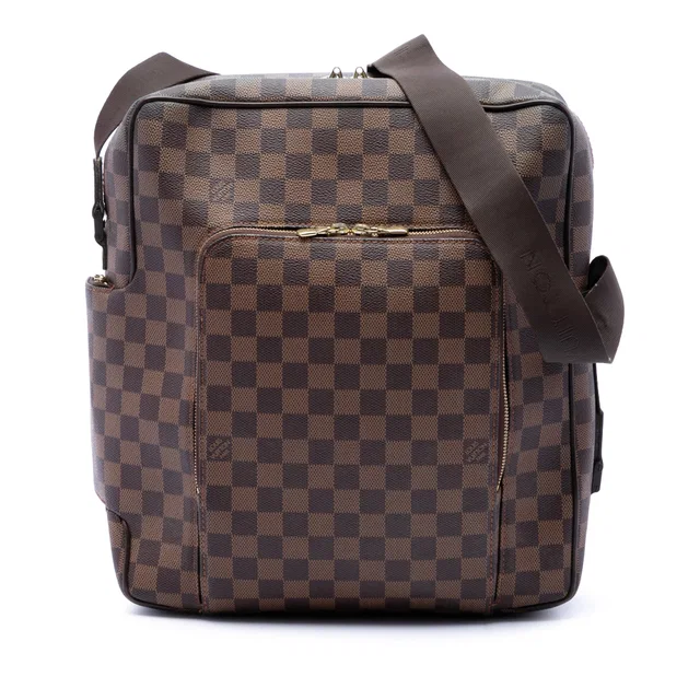 Brown Louis Vuitton Damier Ebene Olav GM Crossbody Bag in Brown Canvas from Designer Revival