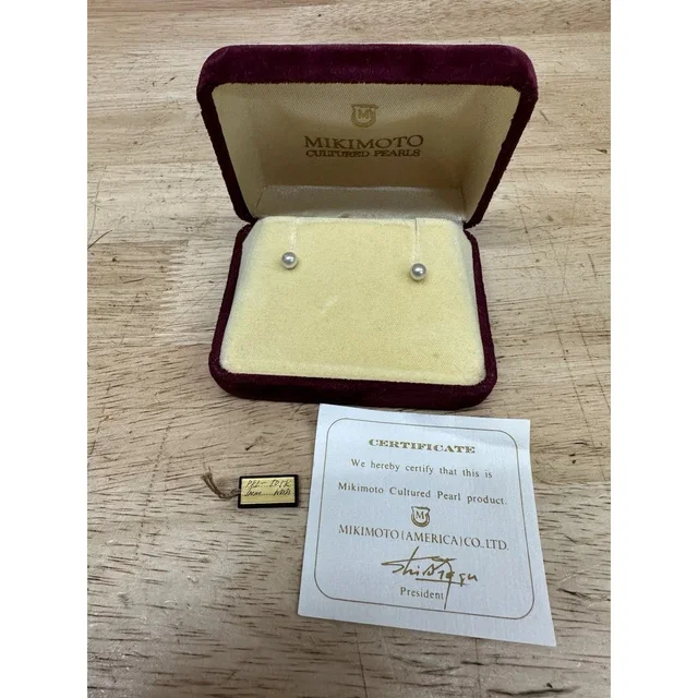 Mikimoto Vintage 18kt Yellow Gold 5mm Pearl Earrings With Box in gold|yellow from Poshmark