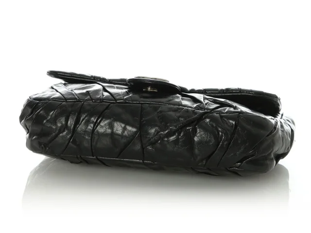 Chanel Glazed Calfskin Twisted Flap in Black Calfskin from Ann's Fabulous Finds, photo 7 of 10