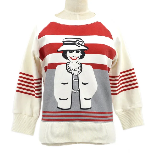Chanel 2001 Fall Mademoiselle-print sweatshirt #40 in Resin from AMORE Vintage Tokyo