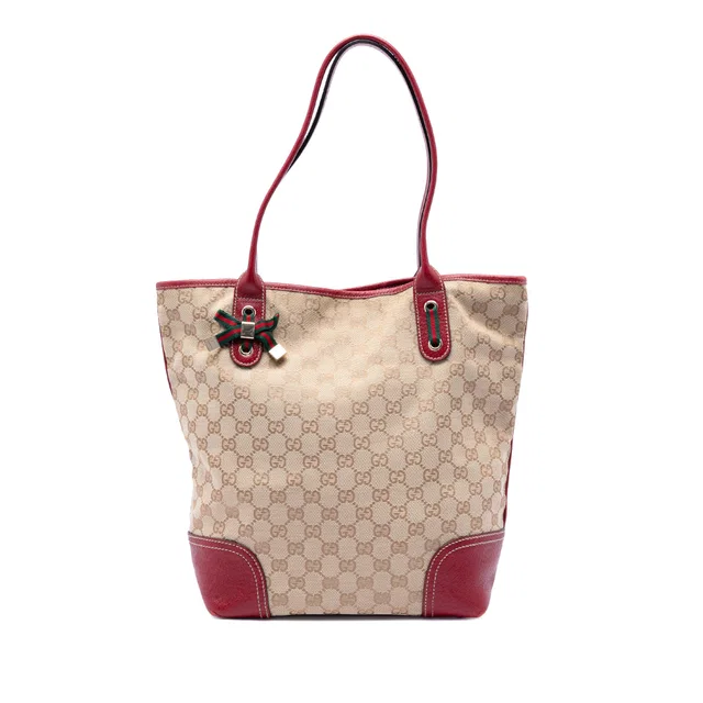 Beige Gucci GG Canvas Princy Tote in Beige Canvas from Designer Revival