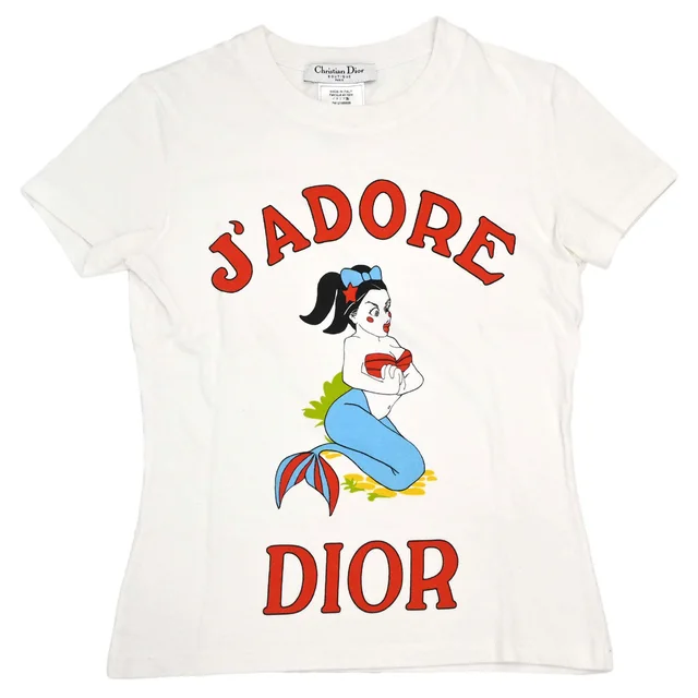 Dior 2002 John Gallian Mermaid Cartoon T-shirt #38 from AMORE Vintage Tokyo