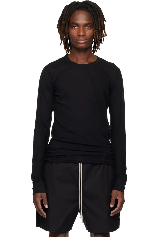 Black Temple Basic LS T-shirt, image 1 of 1 from SSENSE