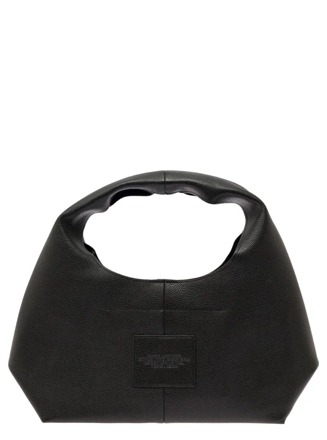 Marc jacobs 'The Sack' Black Shoulder Bag with Embossed Logo in Hammered Leather Woman in Black 100% Cow Leather, photo 9 of 12 from Gaudenzi Boutique