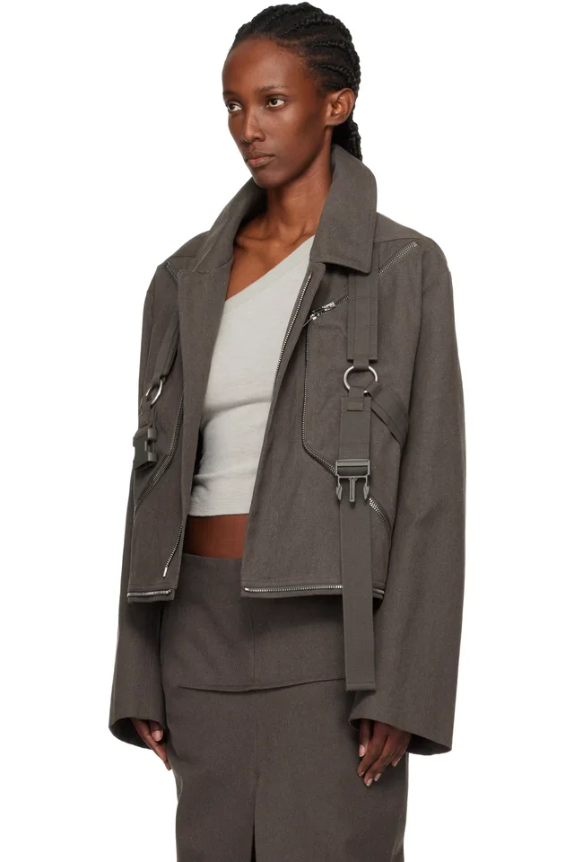 Rick Owens Gray Concordians Runway Blixa Jumbo Mac Coat, photo 4 of 5 from SSENSE