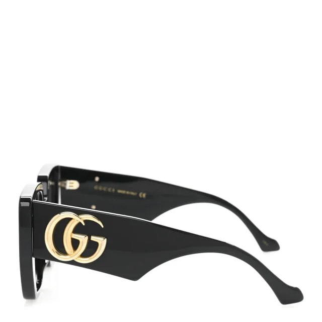 Gucci Acetate Square Frame Sunglasses GG0956S Black in Black from FASHIONPHILE, photo 3 of 10