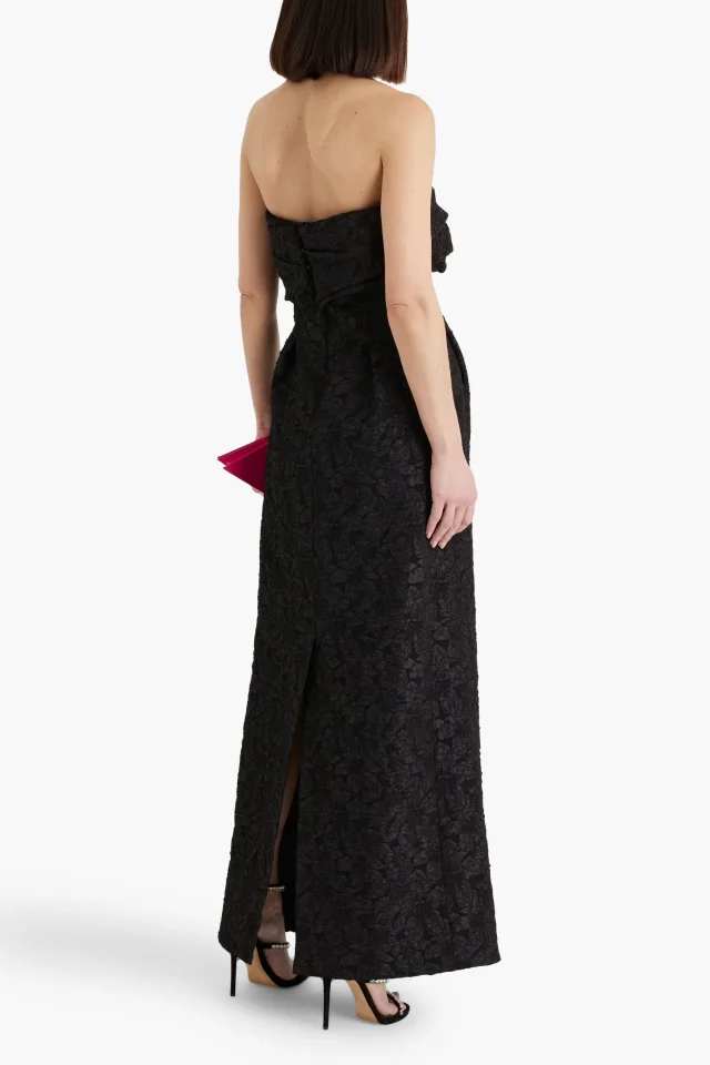 Simkhai Ariana strapless draped cloqué gown, photo 5 of 5 from THE OUTNET