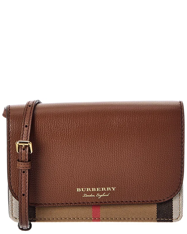 Burberry Check Canvas & Leather Crossbody, image 1 of 1 from Rue La La
