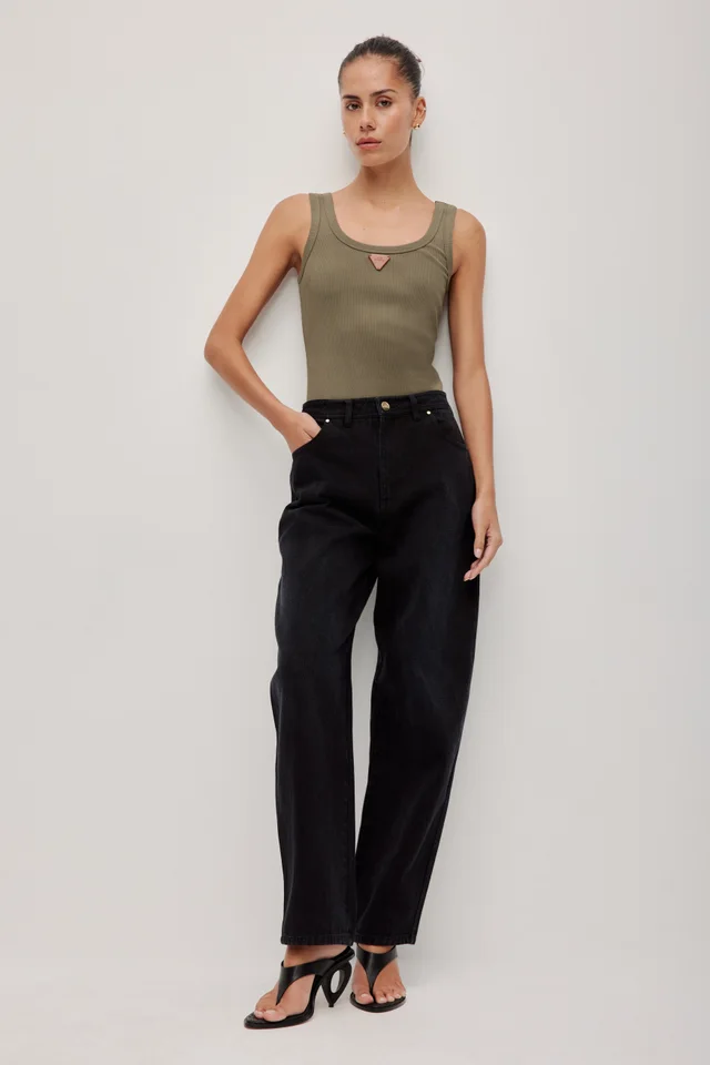 Aje Studio Tully Bubble Crop Jean in Black from Aje, photo 1 of 1