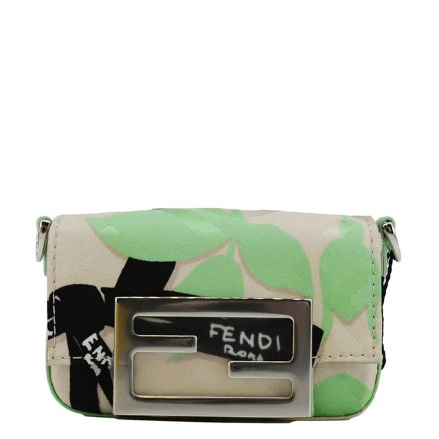 Fendi Nano Baguette Leather Handle Bag Green in Green Leather from Dallas Designer Handbags