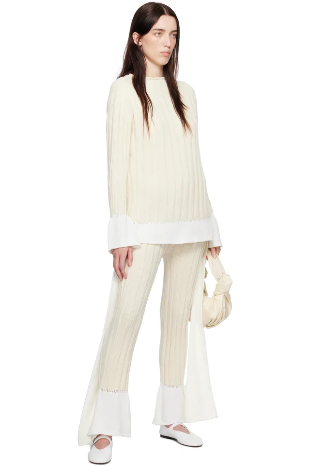 ISSEY MIYAKE Off-White 'Behind The Scenes' Trousers, photo 4 of 4 from SSENSE