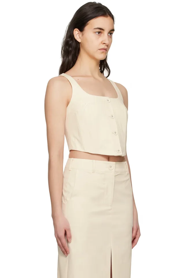 ANNA QUAN Off-White Mae Tank Top, photo 2 of 4 from SSENSE