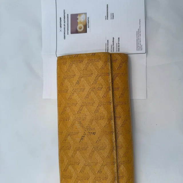 Goyard Women's Wallet - Yellow/Tan in yellow|neutral|brown from Depop, photo 1 of 1