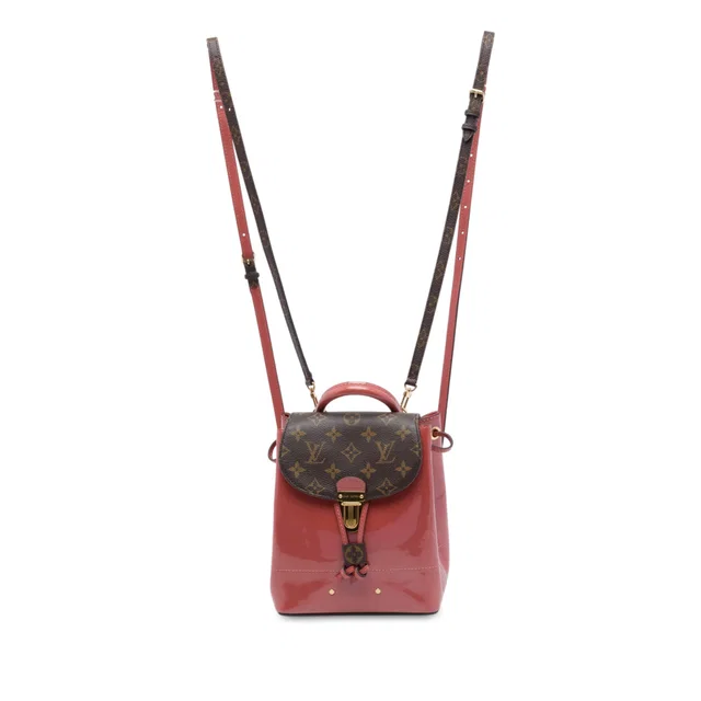 Red Louis Vuitton Monogram Vernis Hot Springs Backpack in Red Leather from Designer Revival