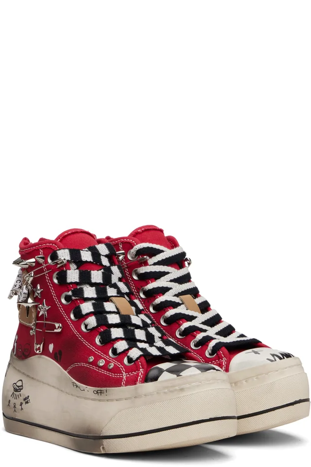 R13 Red Kurt High Top Sneakers, photo 4 of 4 from SSENSE