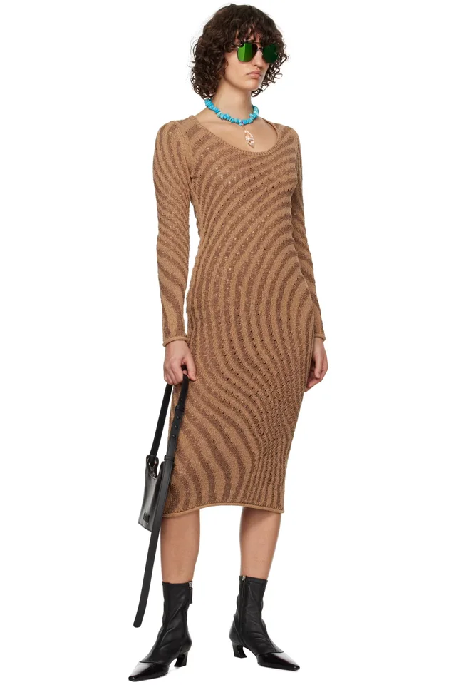 Acne Studios SSENSE Exclusive Brown Midi Dress, photo 4 of 4 from SSENSE