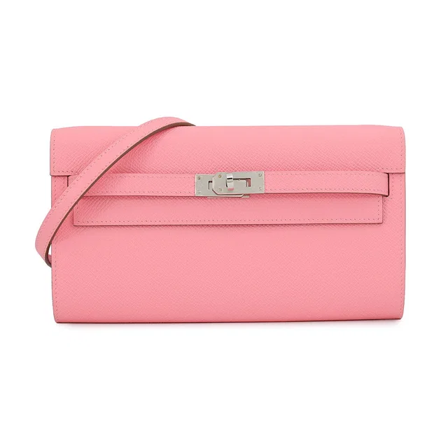 Hermès Kelly wallet to go Rose Confetti Epsom in Pink Epsom leather from GALLERY RARE