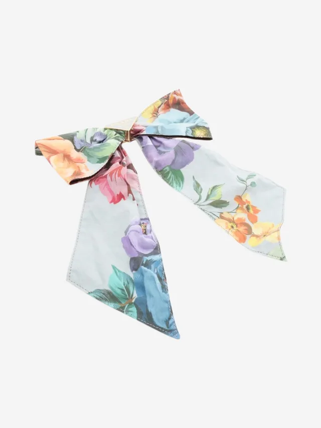 Prada Light blue floral bow hair clip in Blue Nylon from Sign of the Times