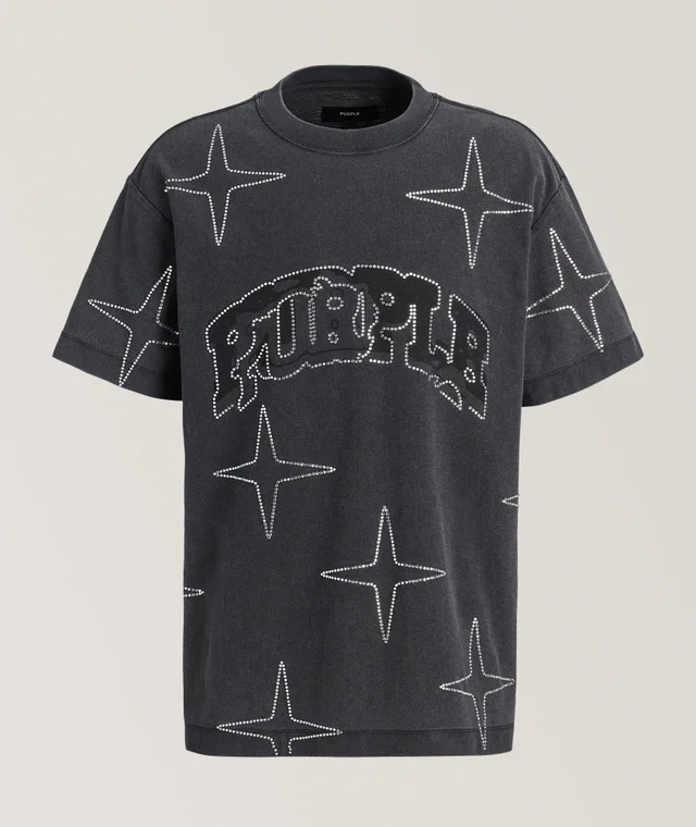 Purple Brand Crystal Star Logo Cotton T-Shirt in Black Cotton & Cotton Blends from Harry Rosen, photo 1 of 1