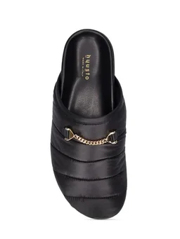 Hyusto Wide-band slide sandals in 100% Polyester, 100% Brass, photo 5 of 6 from LUISAVIAROMA