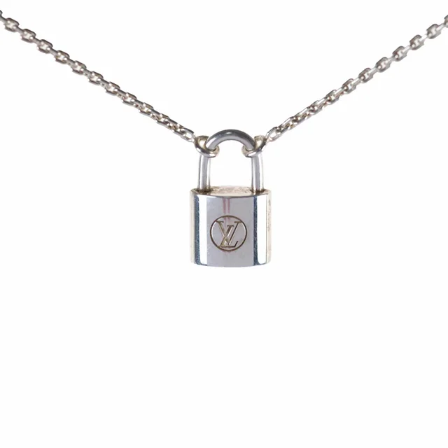 Louis Vuitton Lockit Pendant Necklace Sterling Silver in Silver from The Purse Affair