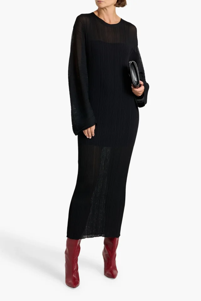 Stella McCartney Plissé-Knit Midi Dress, photo 2 of 4 from THE OUTNET