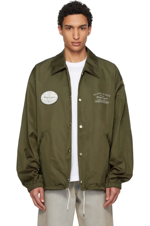 Khaki Nylon Coach Jacket, image 1 of 1 from SSENSE